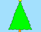 Desenho Árvore com estrela pintado por saby