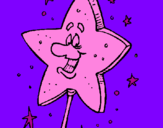 Desenho Varinha mágica pintado por estrela brilhante 