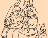 Desenho Família pintado por leo