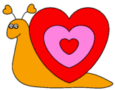 Desenho Caracol coração  pintado por qwerty