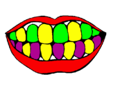 Desenho Boca e dentes pintado por melina