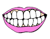 Desenho Boca e dentes pintado por Oi