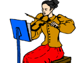Desenho Dama violinista pintado por Livia