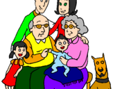 Desenho Família pintado por Sílvio