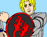 Desenho Cavaleiro com escudo de leão pintado por Starsky 