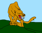 Desenho Tigre com dentes afiados pintado por Vinicius