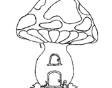 Desenho Casa cogumelo pintado por ana
