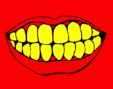 Desenho Boca e dentes pintado por giro
