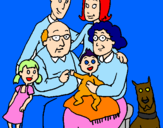 Desenho Família pintado por Julia