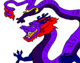 Desenho Dragão chinês pintado por dragão roxo guilherme