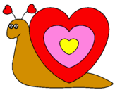 Desenho Caracol coração  pintado por wanessa 