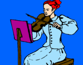Desenho Dama violinista pintado por anne