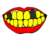 Desenho Boca e dentes pintado por rik