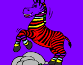 Desenho Zebra a saltar pedras pintado por VINICIUS