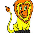 Desenho Leão pintado por Alexandre