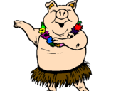 Desenho Porco havaiano pintado por Amália santos