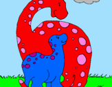 Desenho Dinossauros pintado por ana