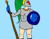 Desenho Guerreiro troiano pintado por tomas cavaco
