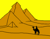 Desenho Paisagem com pirâmides pintado por flavia 1