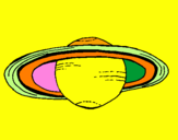 Desenho Saturno pintado por izau