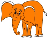 Desenho Elefante feliz pintado por Priscilha
