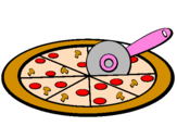 Desenho Pizza pintado por maria clara