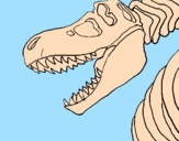 Desenho Esqueleto tiranossauro rex pintado por rhuan;diego;para;mamae