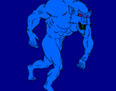 Desenho Homem lobo pintado por lcio