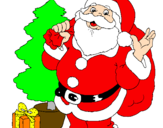 Desenho Santa Claus e uma árvore de natal pintado por veroniva