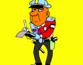 Desenho Polícia a passar multas pintado por jose luis