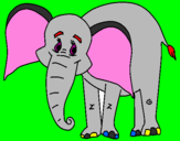 Desenho Elefante feliz pintado por peres4