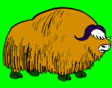 Desenho Bisonte  pintado por bisão