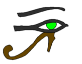 Desenho Olho de hórus pintado por vitoria longaray