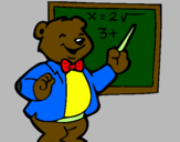 Desenho Professor urso pintado por mayara