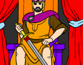 Desenho Cavaleiro rei pintado por Henrique lima