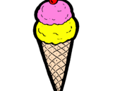 Desenho Cone de gelado pintado por bete