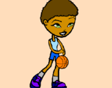 Desenho Jogadora de basquete pintado por Lipe