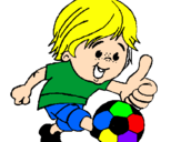 Desenho Rapaz a jogar futebol pintado por carlitos