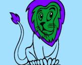 Desenho Leão pintado por IAGO