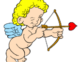 Desenho Cupido a apontar com a seta pintado por Rayane