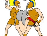 Desenho Luta de gladiadores pintado por glads¤