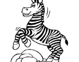 Desenho Zebra a saltar pedras pintado por je