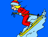 Desenho Esquiadora pintado por laurinha