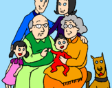 Desenho Família pintado por Isabela