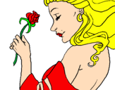 Desenho Princesa com uma rosa pintado por hiago