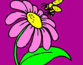 Desenho Margarida com abelha pintado por francisca