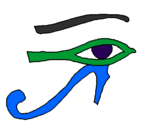 Desenho Olho de hórus pintado por rita faial