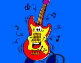 Desenho Guitarra pintado por Raquel(Jessica)