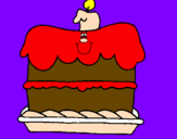 Desenho Bolo de aniversário pintado por judica