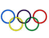 Desenho Argolas dos jogos olimpícos pintado por portugal